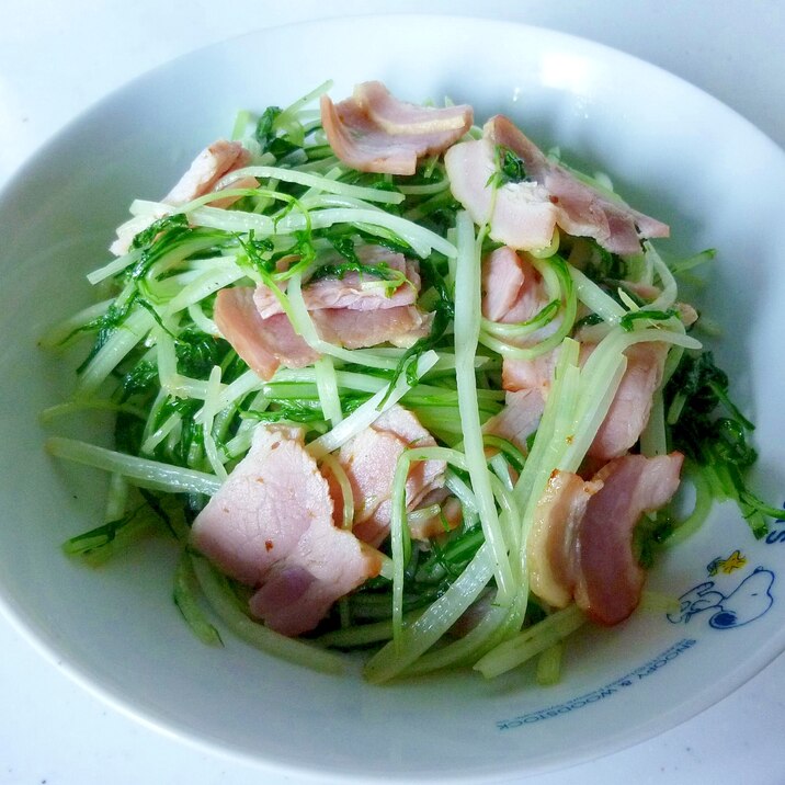 ☆シンプルに♪ 水菜とベーコンのソテー☆